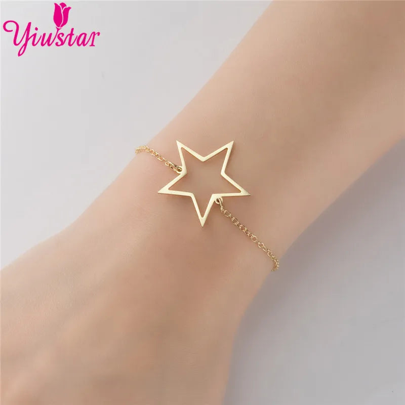 New Simple Christian Cross Stainless Steel Chain Bracelets for Women Men Religious Jewelry Lucky Cuff Bangles Gift Wholesale