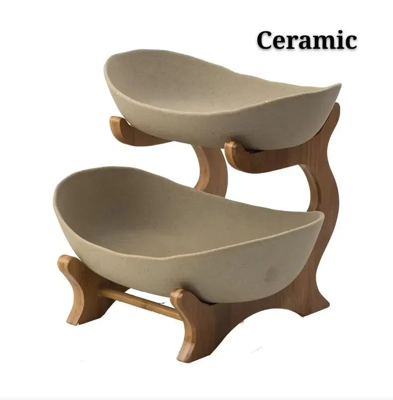 Ceramic Living Room Home Three-layer Fruit Plate Candy Dish Creative Modern Dried  Basket Snack Snack Trinket Dish