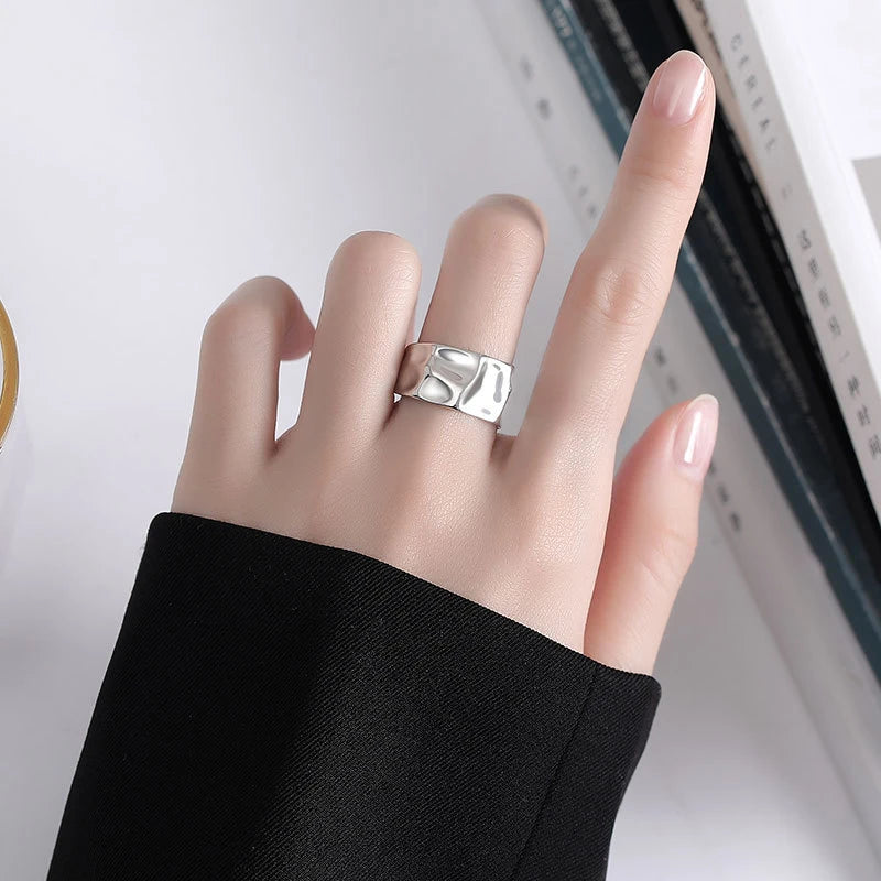 Stainless Steel Minimalist Rings For Women Trend Gold Color Smooth Double Ball Beads Open Rings Aesthetic Jewelry Couple Gifts