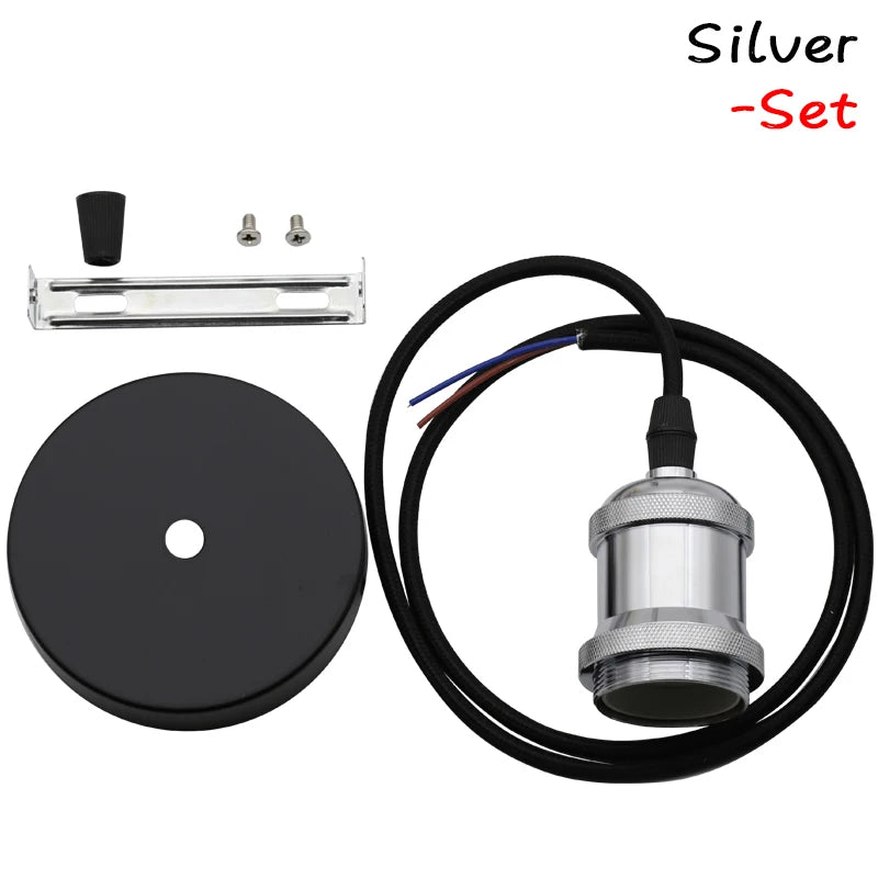Vintage Retro Edison Lamp Pendant light E27 Socket Pendant lights Screw Bulb base Aluminum Light Industrial Retro Lamp Holder