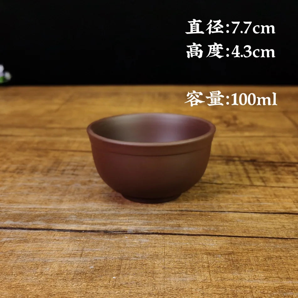 80ml Authentic Yixing Purple Clay Teacup Handmade Meditation Cup Travel Tea Bowl Pu'er Master Tea Cup Chinese Tea Set