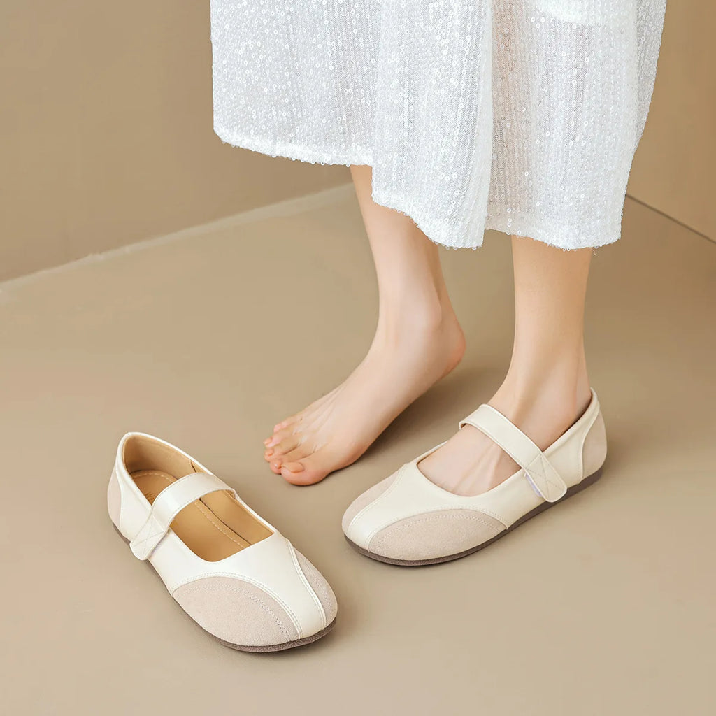 2024 Spring Women's Flat Shoes Korean Style Mary Jane Ladies' Casual Leather Flat Boat Shoes Loafers Work and Party Wear 41-43
