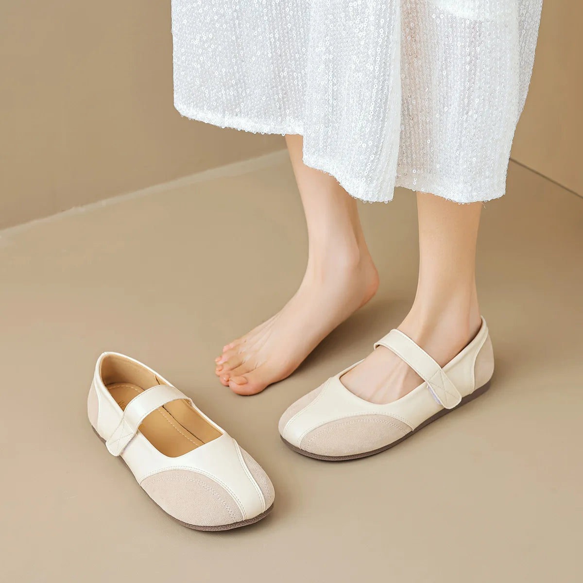 2024 Spring Women's Flat Shoes Korean Style Mary Jane Ladies' Casual Leather Flat Boat Shoes Loafers Work and Party Wear 41-43