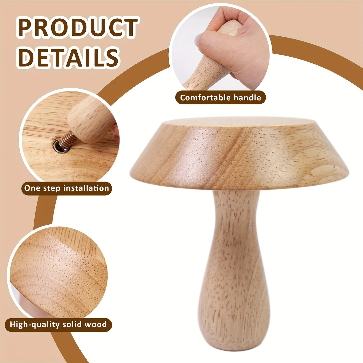 4.4'' 6'' 7.8'' 9.5'' Wood Pottery Tools Clay Plaster Mold with Handle Ceramics Tools for DIY Bowls Plate Dish Slump Press Mold