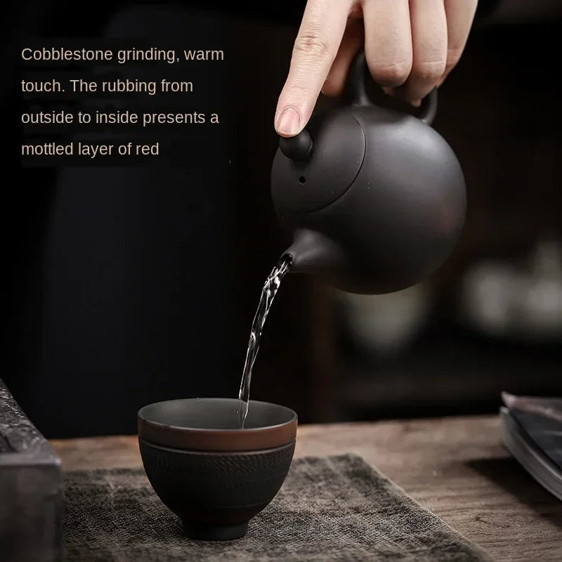 Qingxi Purple Pottery Lotte Pot Handmade Iron Tire Tea Making Device Long Dan Teapot Single Teapot Ceramic Teapot Siteel