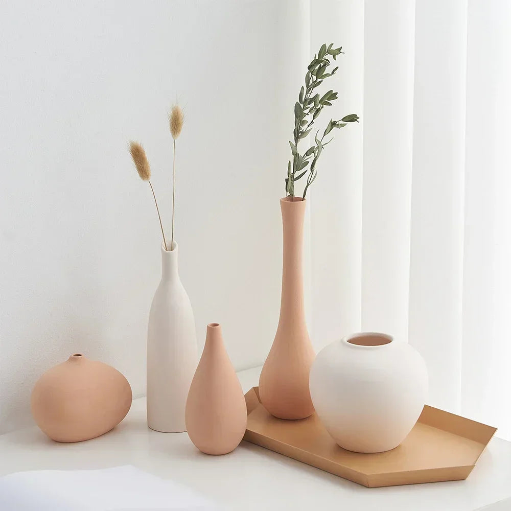 Plain Vas Photography  Arrangement Creative and Minimalist Decoration Pottery Props for Home Nordic Ins Style Plain Ceramic Vase