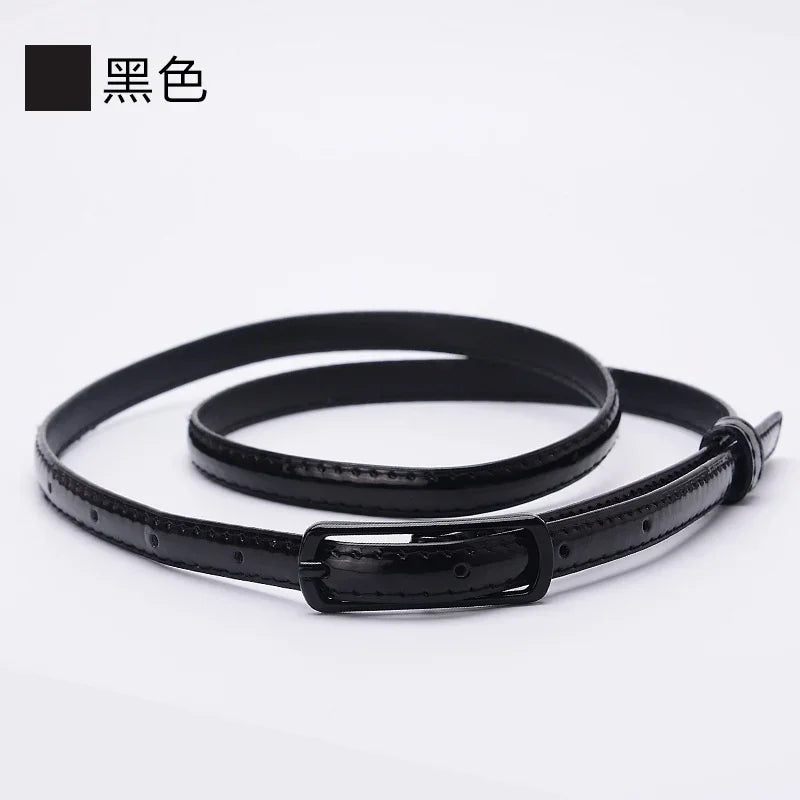 Ladies Fine Belt Japanese Word Buckle PU Belt Ladies Fashion Belt Thin Waist Skirt