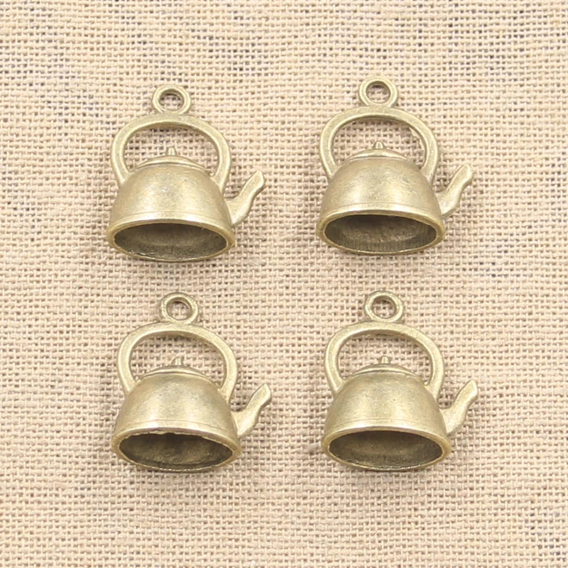 8pcs Charms Kettle Teapot 20x17x10mm Antique Making Pendant fit,Vintage Tibetan Bronze Silver color,DIY Handmade Jewelry
