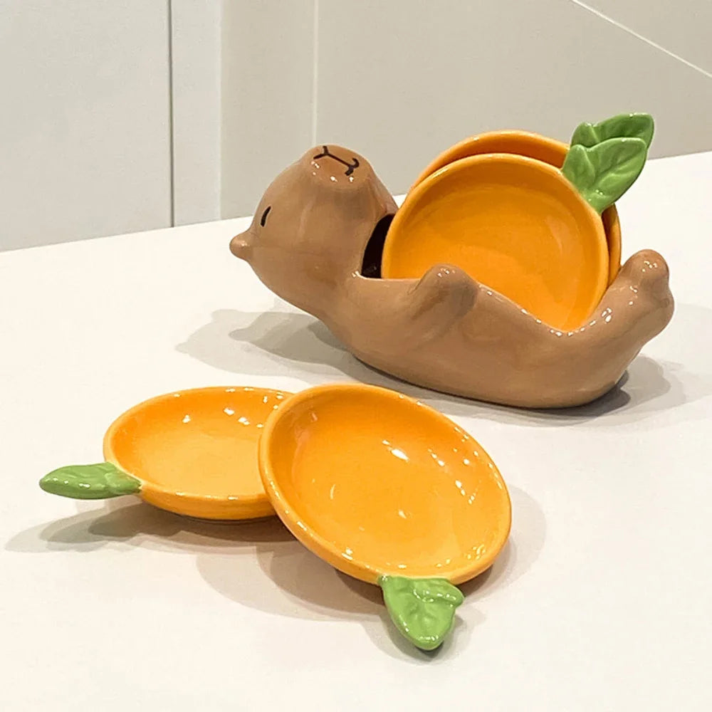 Creative Dish Set Cute Cartoon Shape Porcelain Household Tableware Hot Pot Barbecue Sauce Condiment Vinegar Dishes Personal Item