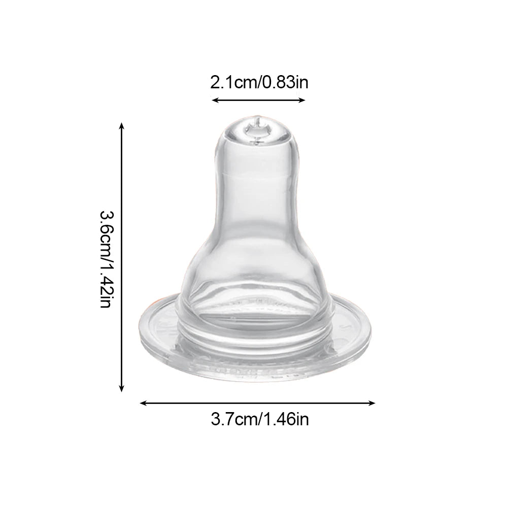 Baby Silicone Pacifier Wide Neck Soft Spiral Teat Nipple Circle Hole Cross Hole Baby Care Bottles Natural Flow Nipples BPA Free