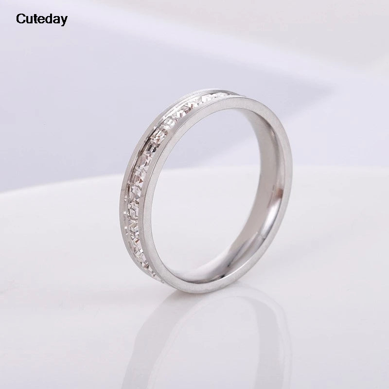 2024 Nwe Stainless Steel 18 K Gold Plated Sun Rings for Women Natural Stone Inlaid in Hollow Metal Texture Ring Trendy Jewelry