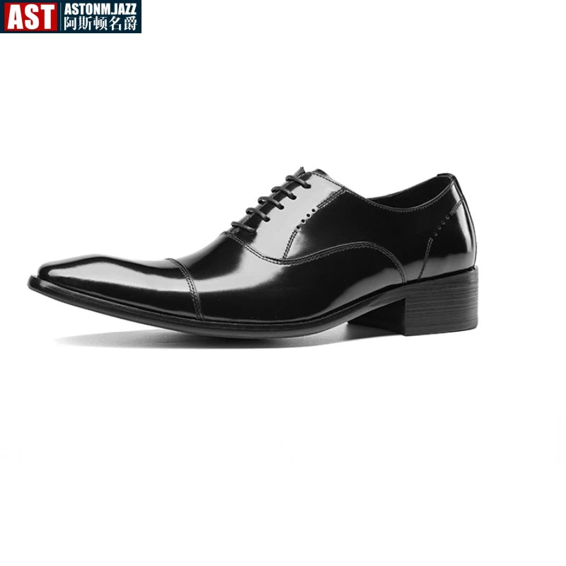 Italian Patent Leather Mens Formal Shoes Luxury Brand Handmade Quality Autumn Designer Fashion New Black Business Work Shoes Man