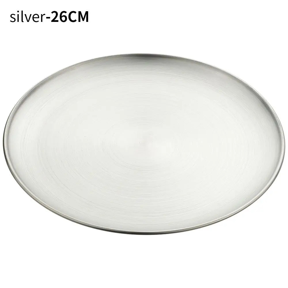 Stainless Steel Metal Dining Disc Round Bone Spitting Dish High Quality Shallow Tray Gold Silver Fruit Meat Tableware