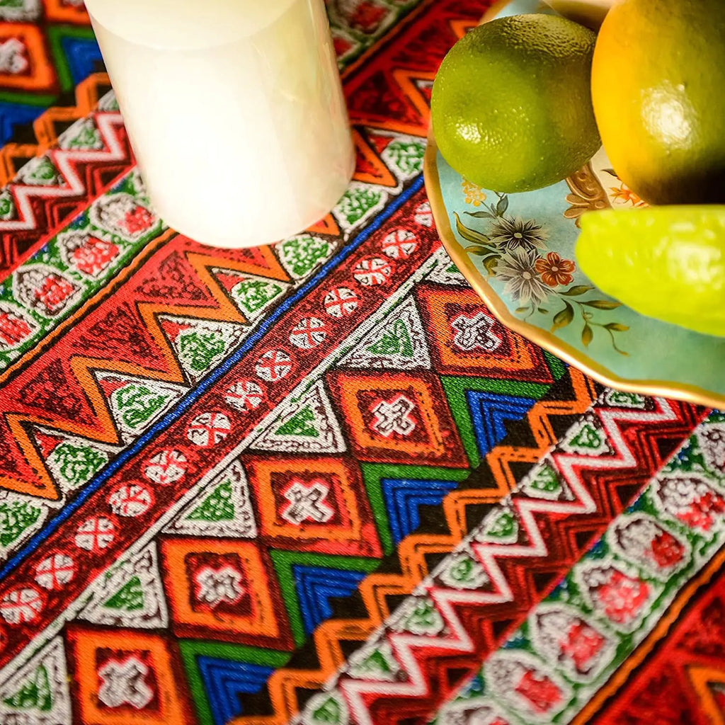 European American cotton linen table cloth minority style Bohemia Southeast Asia party anti-slip wear-resistant linen tablecloth