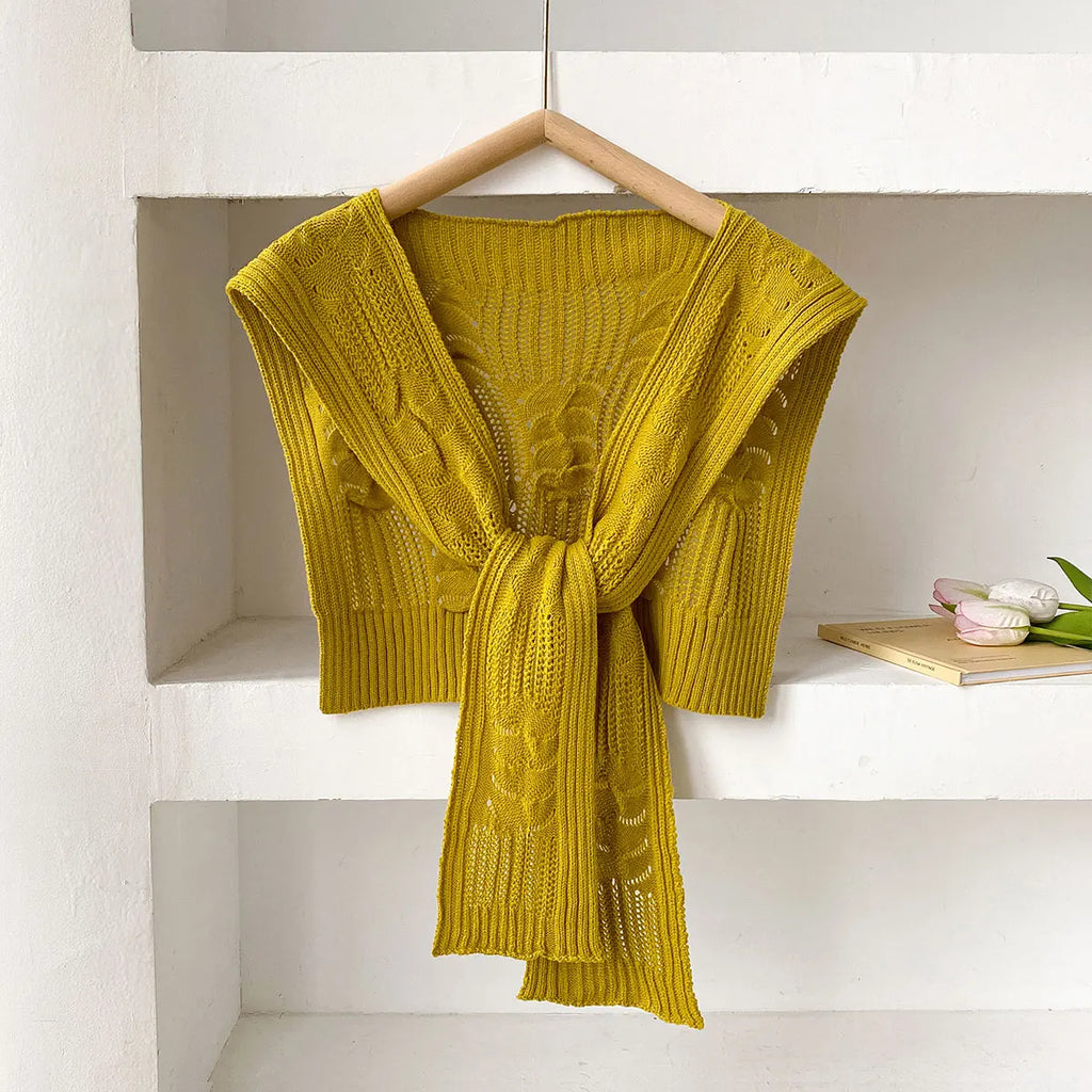 New Fashion Versatile Knitted Shawl Scarf Women High-end Capes With Shirts Fashion Thin Neck Protectors For Spring and Autumn