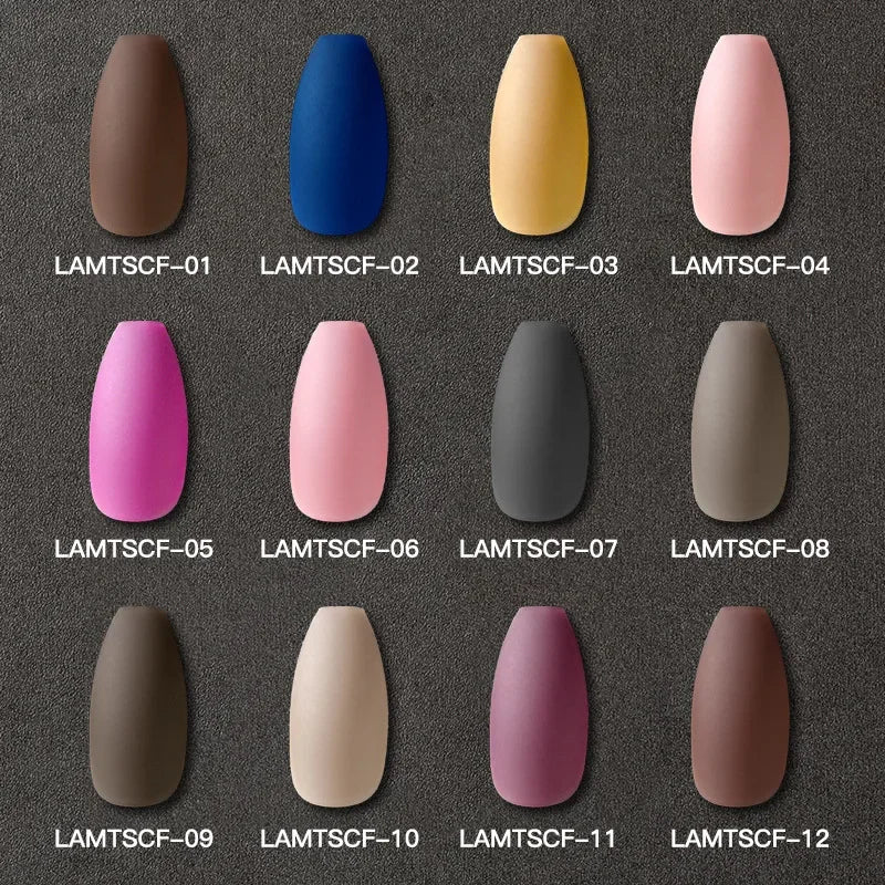 24tips/pc French White Fake Nails Matte /Glossy Detachable Long Square Natural False Press on Nails Manicure Faux Ongles