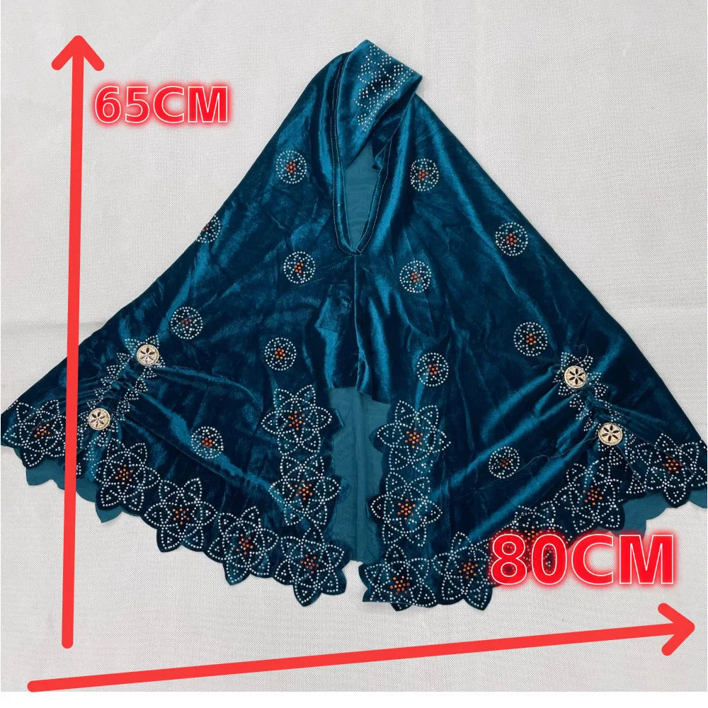 2024Fashion Muslim Cap For Women Beaded Hijab Muslim Turban Female Head Wrap Shawls and Wraps Foulard Femme 60*80Cm