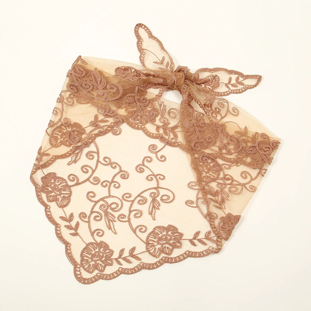 Fashion Ins Lace Hair Scarf Women Retro Triangle Hair Bands Vintage Triangular Headscarf Girls Elegant Headwear Hair Accessories
