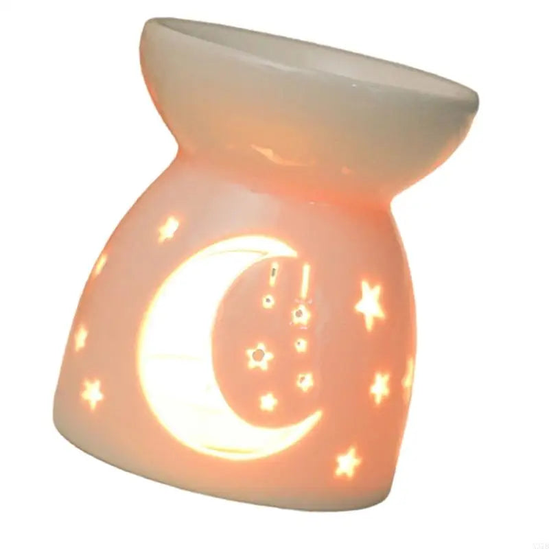 Romantics White Hollowed Ceramics Tealight Holders Essential Oil Diffuser
