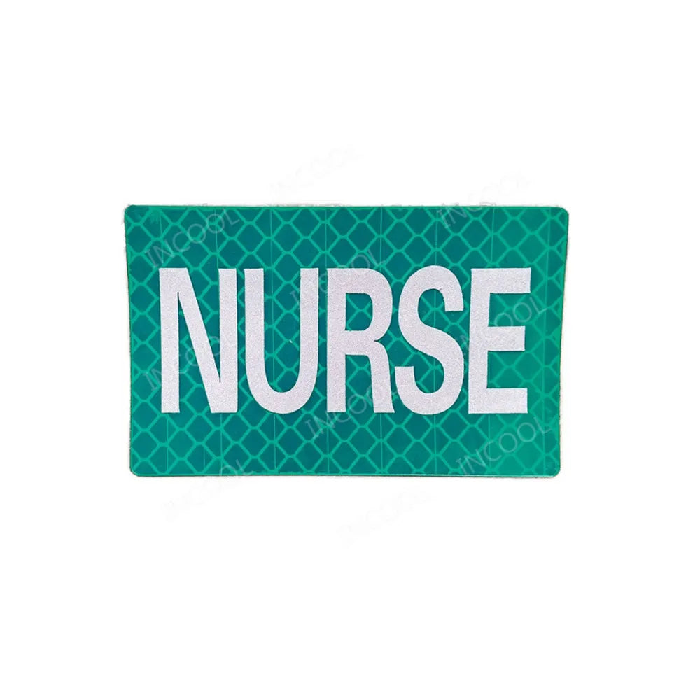PRESS MEDIA INSTRUCTOR Doctor Nurse First Aid Staff IR Infrared Reflective Glow In Dark Patches Appliqued Embroidered Badges