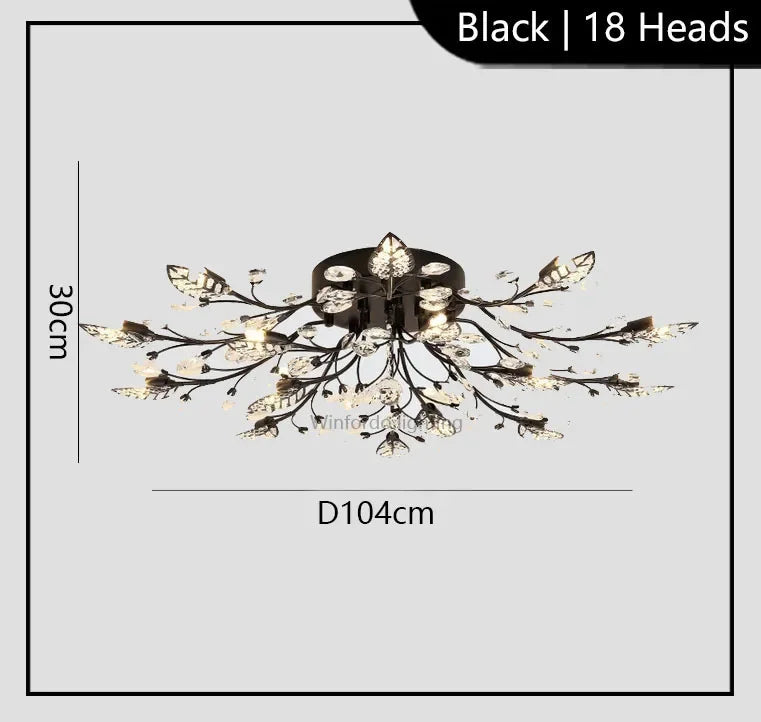 American retro crystal Ceiling lamp minimalist room bedroom dining room Nordic creative LED Ceiling lamp indoor lighting fixture