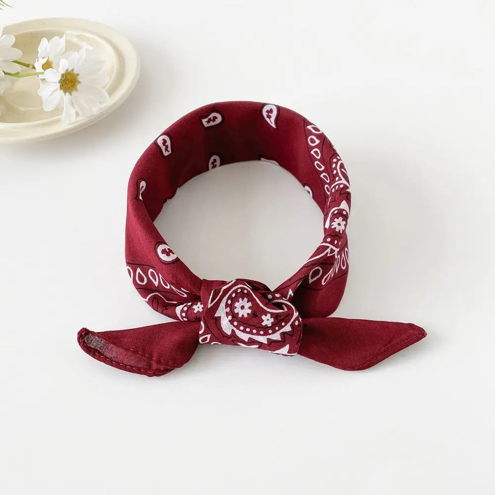 Headband Small Square Scarf Triangle Scarf Hip Hop Cashew Nut Print Scarves Scarf Hair Band Cotton and Linen Printed Silk Scarf