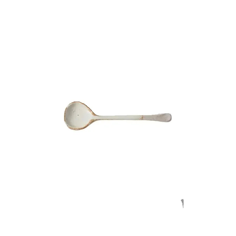 Japanese Coarse Pottery Spoon Household High Appearance Level Small Spoon Long Handle Coffee Cup Spoon Soup Spoon Porridge Spoon