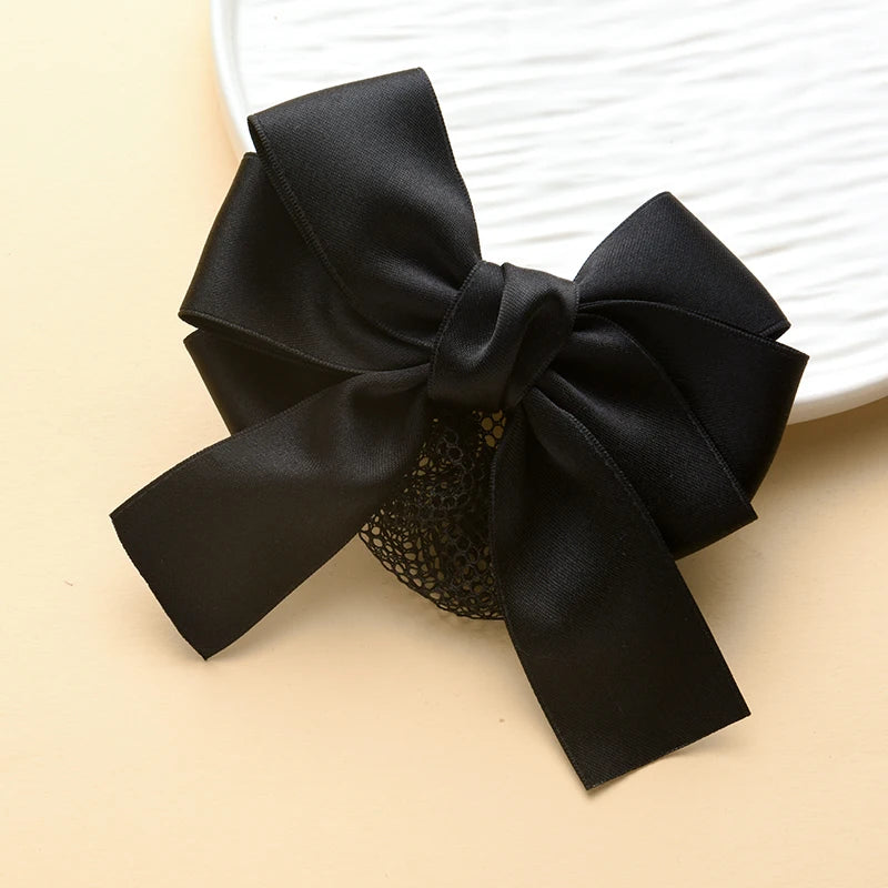 Head Flower Net Bag Professional CCB Postal Nurse Hotel Stewardess Uniform Belt Thin Online Work Tray Hair Net Bag Bow