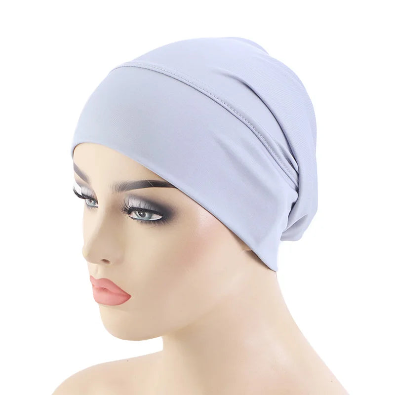 New Women Muslim Inner Hijab Caps Islamic Undercap Bonnet Stretch Headband Turban chemo hat Instant Head Wrap Turbante Mujer