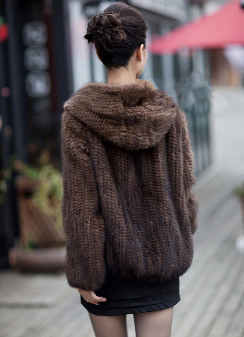 New Luxury Women Natural Mink Fur Coat Women mink fur jacket All-match Knitted Mink fur Coat big size 4XL