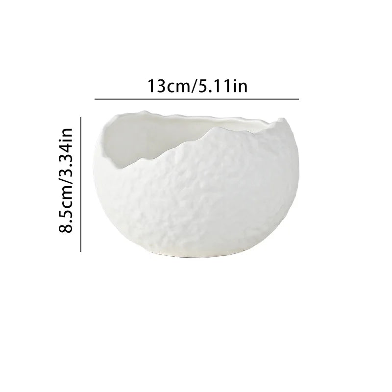 1Pc Asymmetrical Eggshell Bowl, High-End Dessert Bowl, Ceramic Tableware, Yogurt Bowl, Exquisite Creative Cold Dish Bowl, Salad Bowl for Home Decoration, Home Daily Use, Breakfast Oatmeal Bowl, Light Salad Bowl, Gift Giving