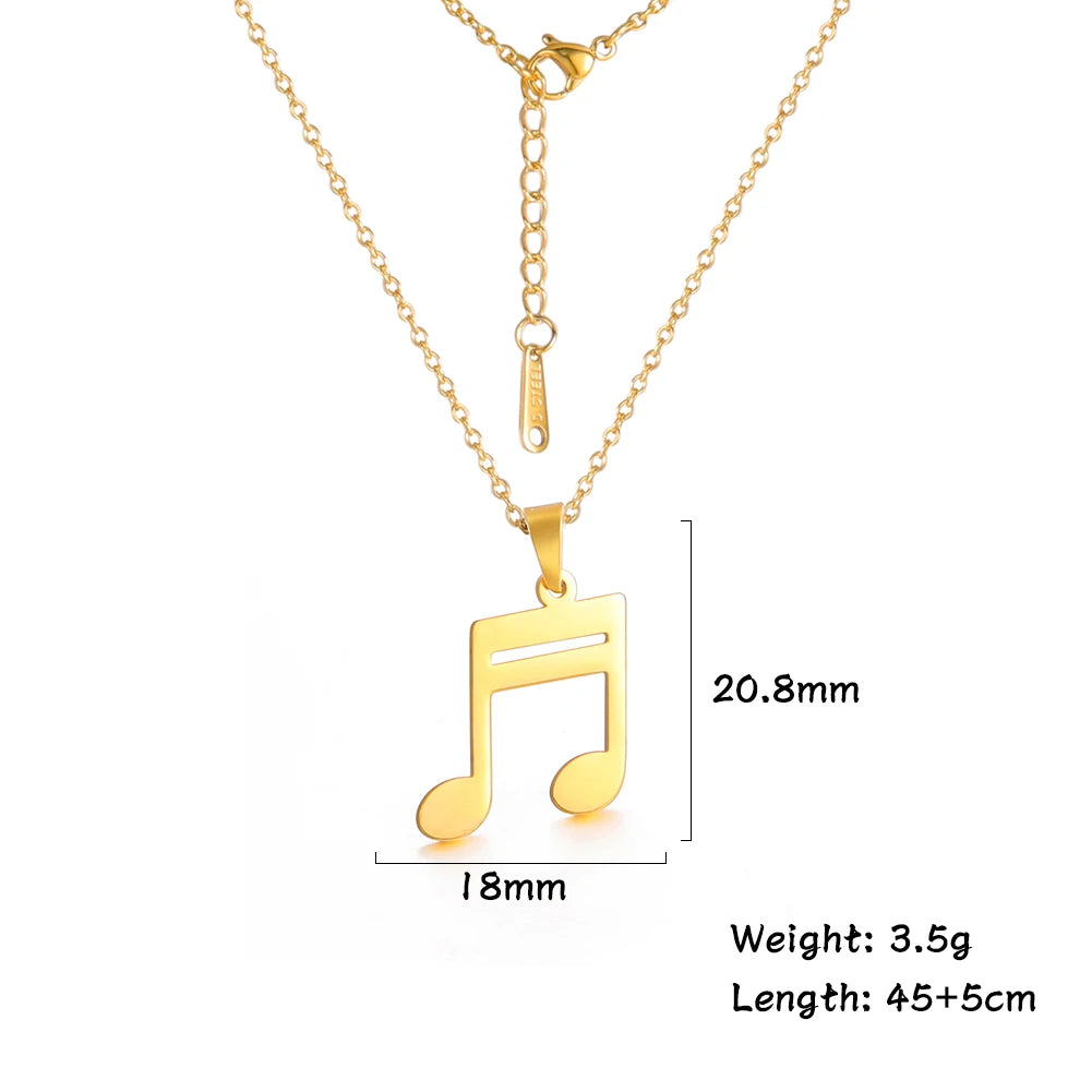 Amaxer Heart Music Note Necklace Treble Clef Music Staff Pendant Choker Clavicle Chain Artist Concert Jewelry Gift