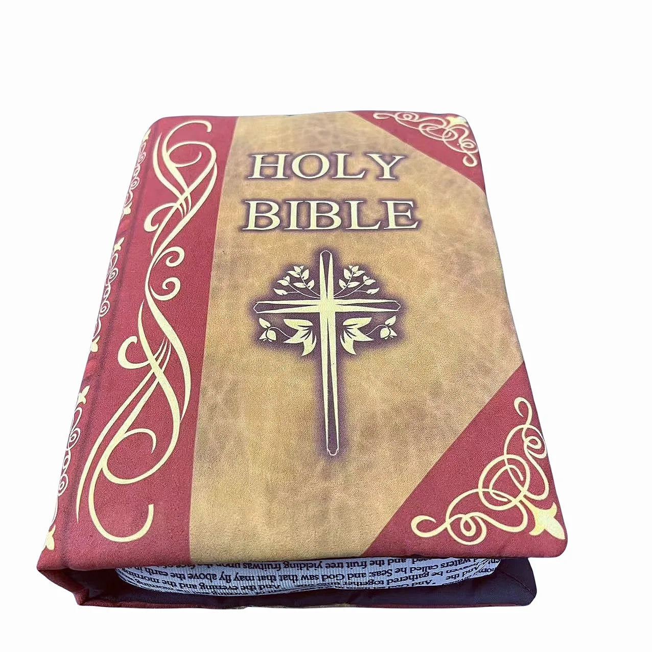 Holy Bible Pillow Book Plush That Opens Bible Verse Pillow Soft Plushies Book Pillow Bible Christian Gifts for Kids Children