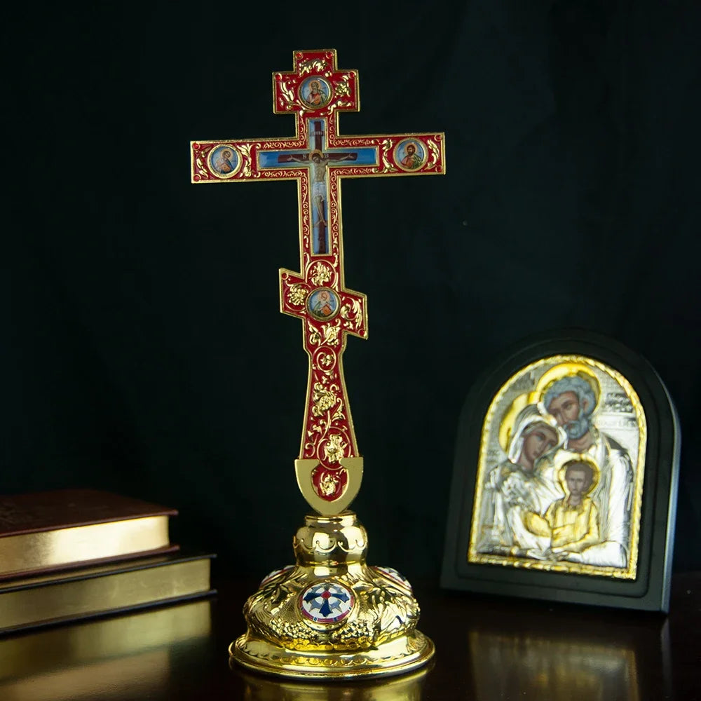 Orthodox Church Jesus Cross Family Decoration for Religious Ceremony and Prayer Ceremony Cross Holding Family Cross