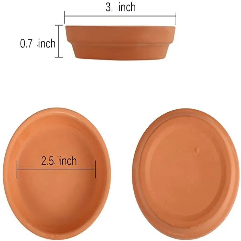 24pcs Terra Cotta Saucer, 3-inch Small Mini Clay Pots Tray, Suitable for 3inch, 2.5inch, 2inch Succulents Nursery Pots