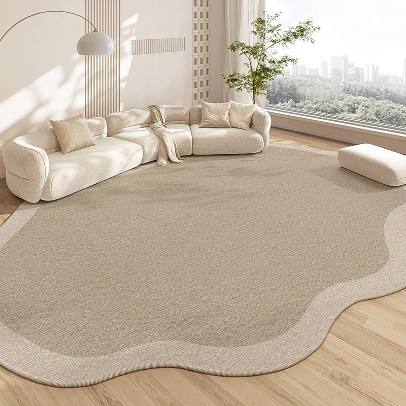 Beige Irregular Carpet Artistic Striped Geometric Rugs Luxury Living Room Decoration Carpets Easy Care Non Slip Bedroom Rug 양탄자