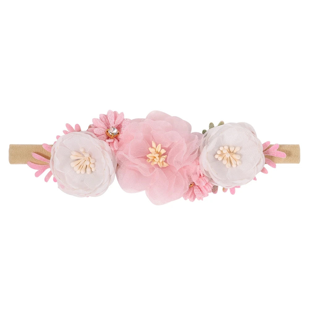 Baby Girl Headband Cute Flower Elastic Hair Band Newborn Head Toddler Headband Headwear Baby Hair Accessories Christmas Gifts
