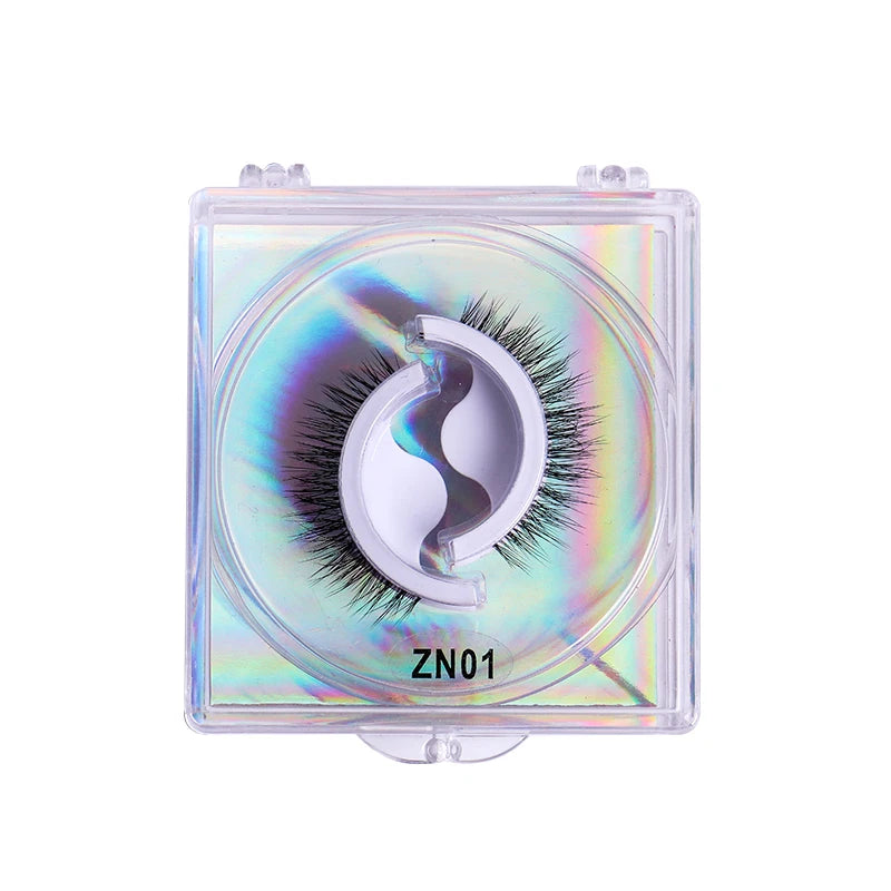 1Pair Reusable Self-Adhesive False Eyelashes Natural Multiple reversible glue-free self-adhesive pairs of false eyelashes Hot