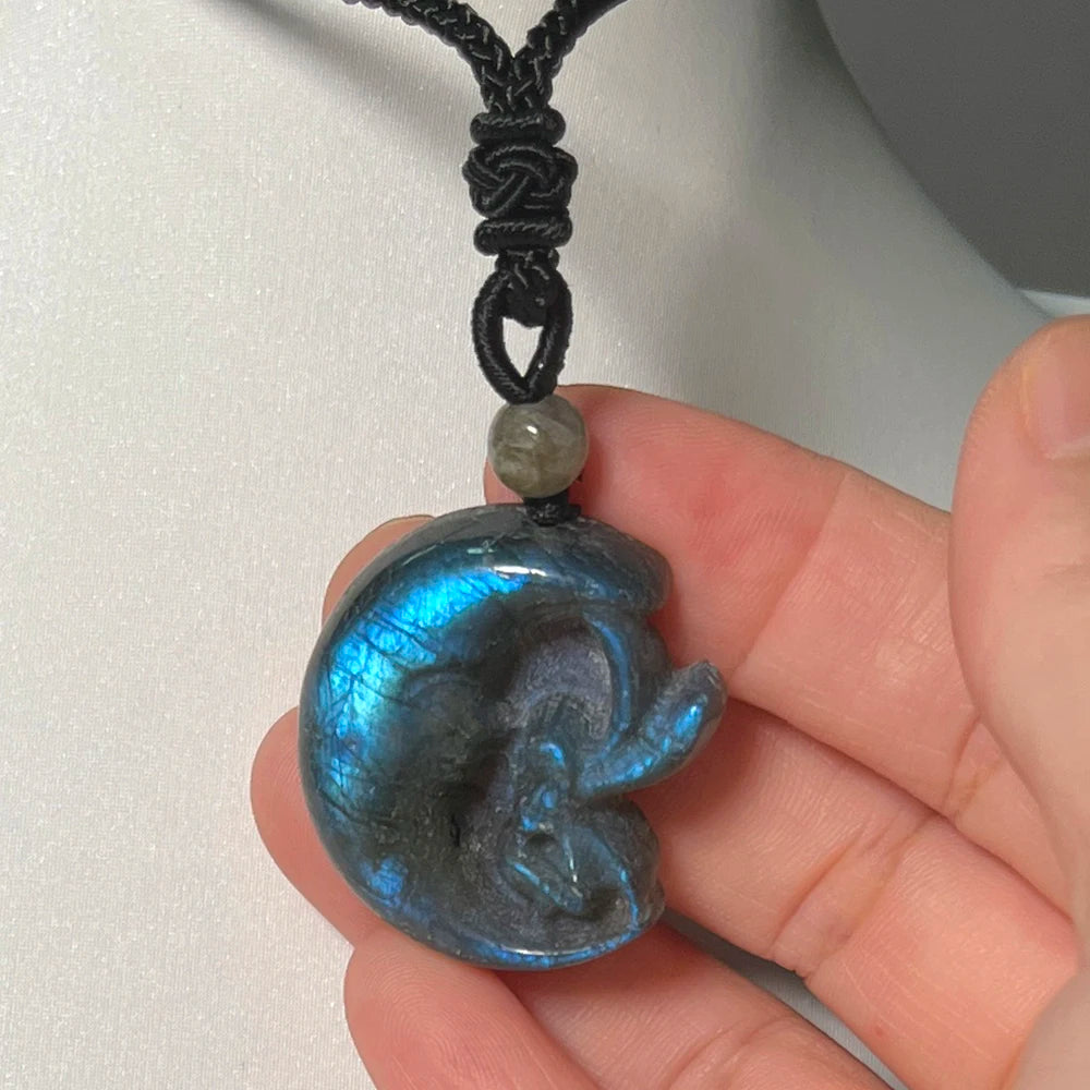 Necklace Pendant Natural Stone Irregular Shape Bead Blue Green Orange Labradorite Pendant for Women Men Jewelry 1Pcs