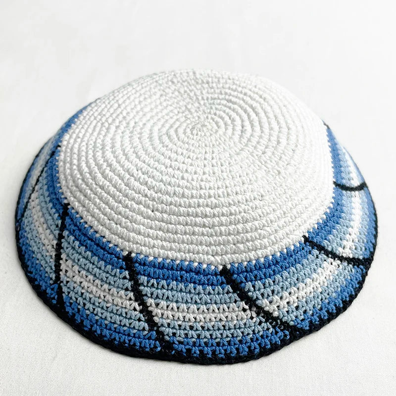Judaica 15cm 5.9Inch Jewish Knitted Kippah Hat Yarmulke Yarmulka Cap Kippa